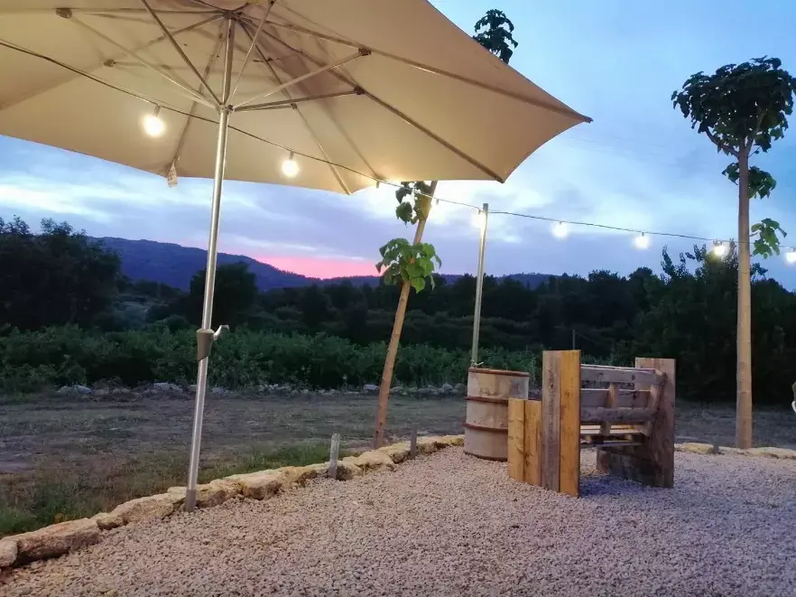 Camping spot with a mountain view