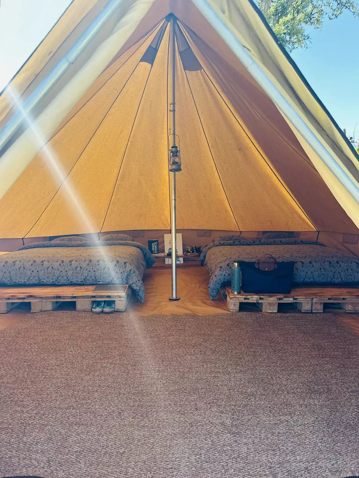 Bell Tent Stay at Vale Amado's Oliveira, Off-Grid. 
